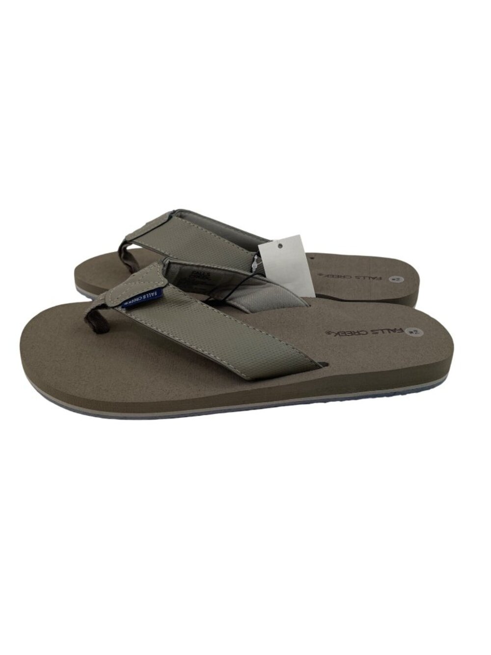 Falls Creek Mens Size Medium (7-8) Taupe Flip Flops Sandals - Picture 5 of 9
